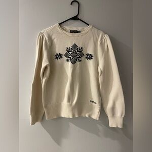 American Living Cream and Black Snowflake Sweater size XL